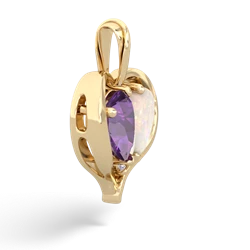 Amethyst Two Become One 14K Yellow Gold pendant P5330