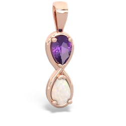 Amethyst Infinity 14K Rose Gold pendant P5050