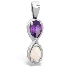 Amethyst Infinity 14K White Gold pendant P5050