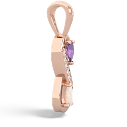 Amethyst Diamond Infinity 14K Rose Gold pendant P5390