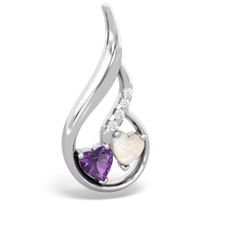 Amethyst Keepsake Curves 14K White Gold pendant P5450