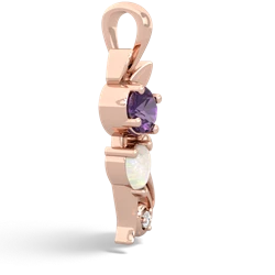 Amethyst Kitten 14K Rose Gold pendant P5780