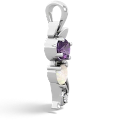 Amethyst Kitten 14K White Gold pendant P5780