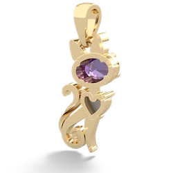 Amethyst Kitten 14K Yellow Gold pendant P5780