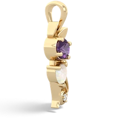 Amethyst Kitten 14K Yellow Gold pendant P5780