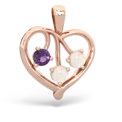 Amethyst Glowing Heart 14K Rose Gold pendant P2233