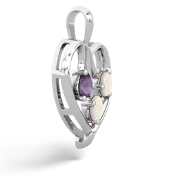 Amethyst Glowing Heart 14K White Gold pendant P2233