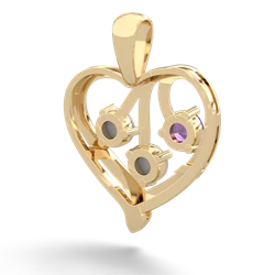 Amethyst Glowing Heart 14K Yellow Gold pendant P2233