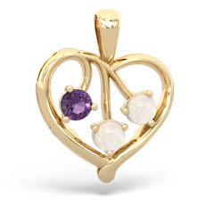 Amethyst Glowing Heart 14K Yellow Gold pendant P2233