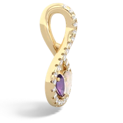 Amethyst Pave Twist 'One Heart' 14K Yellow Gold pendant P5360