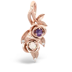 Amethyst Rose Vine 14K Rose Gold pendant P5680