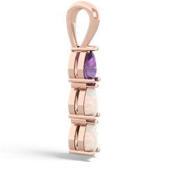 Amethyst Dew Drops 14K Rose Gold pendant P2251