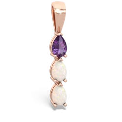 Amethyst Dew Drops 14K Rose Gold pendant P2251