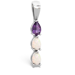 Amethyst Dew Drops 14K White Gold pendant P2251