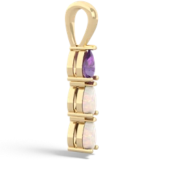 Amethyst Dew Drops 14K Yellow Gold pendant P2251