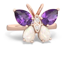 Amethyst Butterfly 14K Rose Gold ring R2215