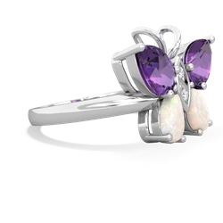 Amethyst Butterfly 14K White Gold ring R2215