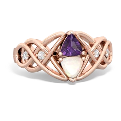 Amethyst Keepsake Celtic Knot 14K Rose Gold ring R5300