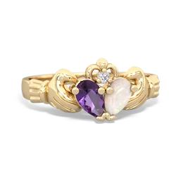 Amethyst 'Our Heart' Claddagh 14K Yellow Gold ring R2388