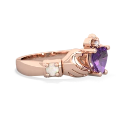 Amethyst Claddagh Keepsake 14K Rose Gold ring R5245