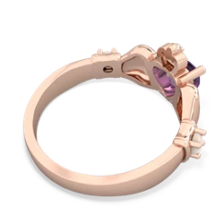 Amethyst Claddagh Keepsake 14K Rose Gold ring R5245