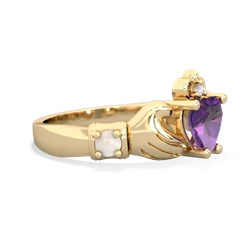 Amethyst Claddagh Keepsake 14K Yellow Gold ring R5245