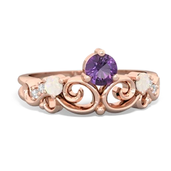 Amethyst Crown Keepsake 14K Rose Gold ring R5740