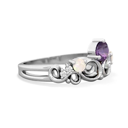 Amethyst Crown Keepsake 14K White Gold ring R5740