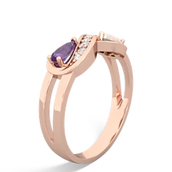 Amethyst Diamond Infinity 14K Rose Gold ring R5390