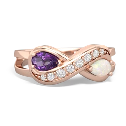 Amethyst Diamond Infinity 14K Rose Gold ring R5390