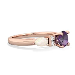 Amethyst 6Mm Round Eternal Embrace Engagement 14K Rose Gold ring R2005