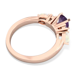 Amethyst 6Mm Round Eternal Embrace Engagement 14K Rose Gold ring R2005