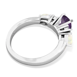 Amethyst 6Mm Round Eternal Embrace Engagement 14K White Gold ring R2005