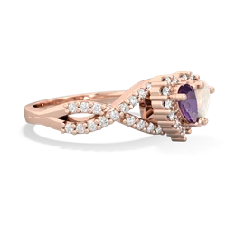 Amethyst Diamond Twist 'One Heart' 14K Rose Gold ring R2640HRT