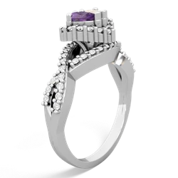 Amethyst Diamond Twist 'One Heart' 14K White Gold ring R2640HRT