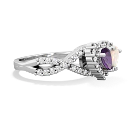 Amethyst Diamond Twist 'One Heart' 14K White Gold ring R2640HRT