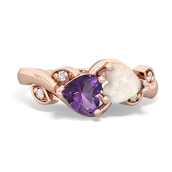 Amethyst Floral Elegance 14K Rose Gold ring R5790