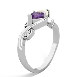 Amethyst Floral Elegance 14K White Gold ring R5790