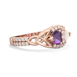 Amethyst Sparkling Celtic Knot 14K Rose Gold ring R2645