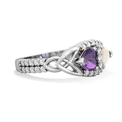 Amethyst Sparkling Celtic Knot 14K White Gold ring R2645