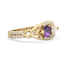 Amethyst Sparkling Celtic Knot 14K Yellow Gold ring R2645