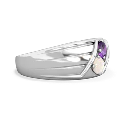 Amethyst Men's Streamline 14K White Gold ring R0460