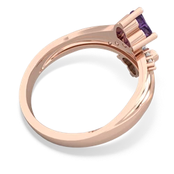 Amethyst Heart To Heart 14K Rose Gold ring R2064