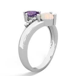 Amethyst Heart To Heart 14K White Gold ring R2064