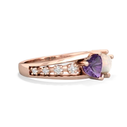 Amethyst Heart To Heart 14K Rose Gold ring R3342