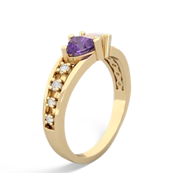 Amethyst Heart To Heart 14K Yellow Gold ring R3342