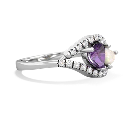 Amethyst Mother And Child 14K White Gold ring R3010