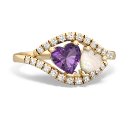 Amethyst Mother And Child 14K Yellow Gold ring R3010