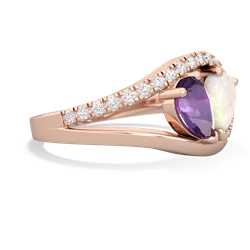 Amethyst Nestled Heart Keepsake 14K Rose Gold ring R5650