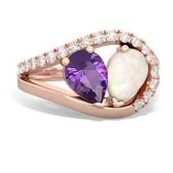 Amethyst Nestled Heart Keepsake 14K Rose Gold ring R5650